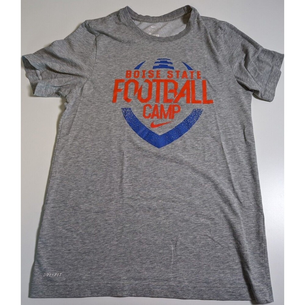 Nike Boise State Broncos Football Camp "JUST DO IT" Tee Shirt Gray Men's Small